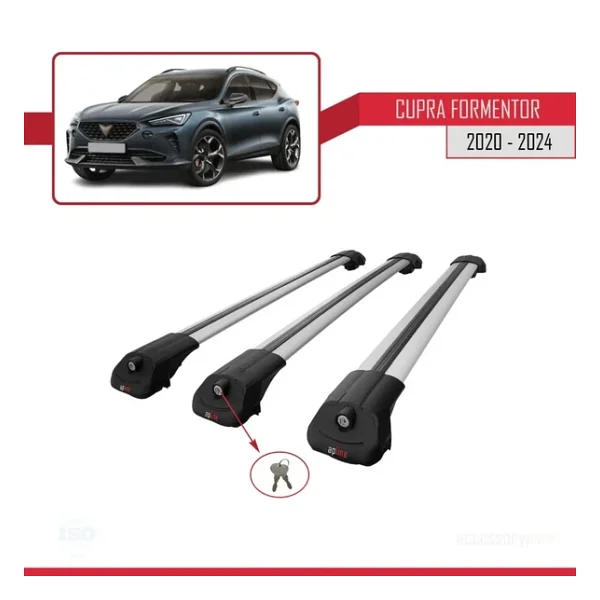 Cupra Formentor 2020 Ve Sonrası İle Uyumlu Ace-1 Ara Atkı Tavan Barı Gri 3 Adet Bar - Görsel 4