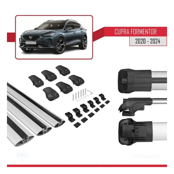 Cupra Formentor 2020 Ve Sonrası İle Uyumlu Ace-1 Ara Atkı Tavan Barı Gri 3 Adet Bar - Görsel 5