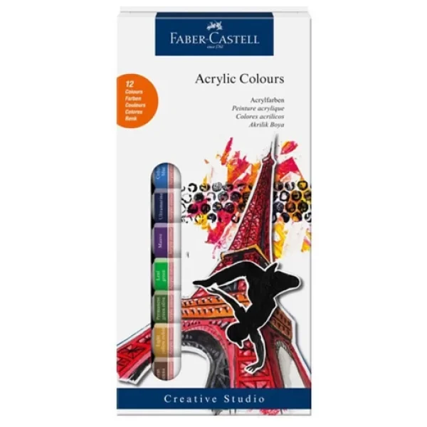 Faber-Castell 12 Renk Tüp Akrilik Boya - Görsel 6