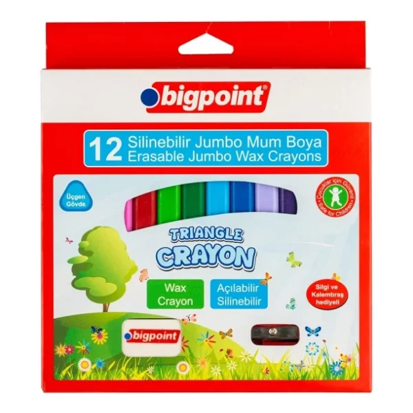 Bigpoint Wax Crayon Jumbo Silinebilir 12'li Mum Boya - Görsel 3