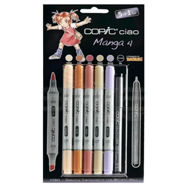 Copic Ciao 5+1 Manga 4 Marker Kalem Seti - Görsel 6
