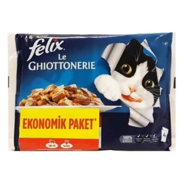 Felix Sığır Etli ve Tavuklu 4x85 gr 12'li Yetişkin Kedi Yaş Maması - Görsel 4