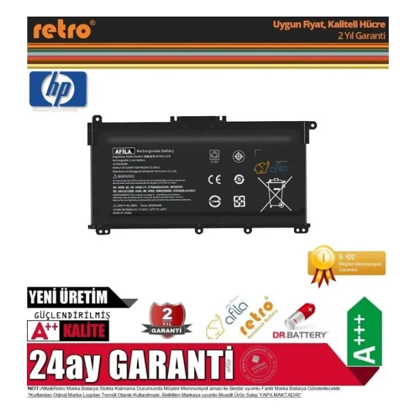 HP HT03XL HT03041XL TPN-Q210 Notebook Bataryası, Laptop Pili - Görsel 2