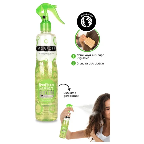 Morfose Biotin İki Fazlı Kondisyoner 400 ml Fön Suyu - Görsel 6