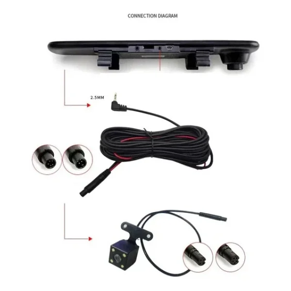 Arka Görüş Kamerası 5M Arka Kamera Set. 5 Pin 2,5 Mm Araç Geri Park Kamera. - Görsel 3