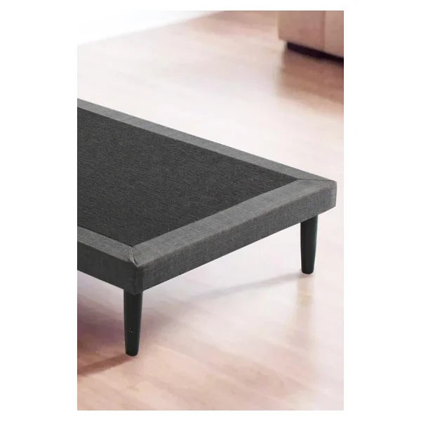 Niron Slim Baza ve Başlık Takımı 100x200 Tek Kişilik Gri Kumaş Kaplı Metal Karyola ve Başlık Seti - Görsel 6
