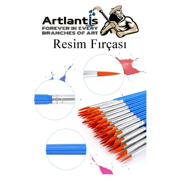 Resim Paleti Ve Resim Firca Seti 1 Paket Ressam Paleti Boyama Fircasi Akrilik Boya Guaj Boya Suluboya - Görsel 3