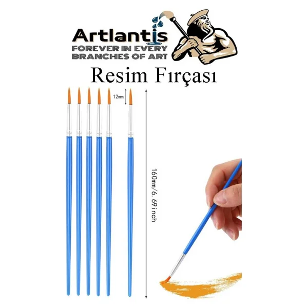 Resim Paleti Ve Resim Firca Seti 10 Paket Ressam Paleti Boyama Fircasi Akrilik Boya Guaj Boya Suluboya - Görsel 4