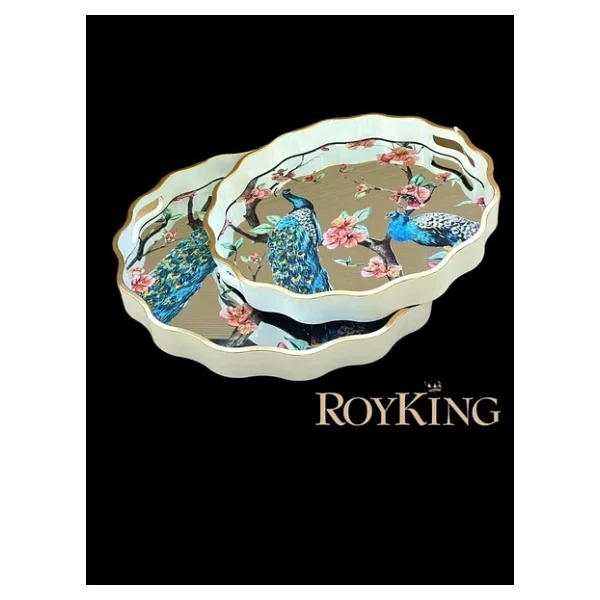 Roy King Freya 2 Li Yuvarlak Tepsi 34X4cm - 39X4cm Fx 028 - Görsel 5