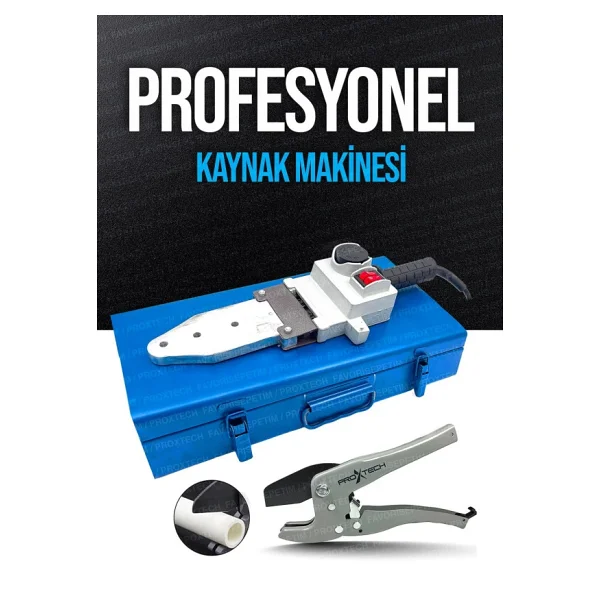 Proxtech Ağır Hizmet Çift Residans Isı Ayarlı Pprc Plastik Boru Kaynak Makinesi Çantalı Pro Makaslı Set - Görsel 2
