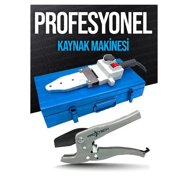 Proxtech Ağır Hizmet Çift Residans Isı Ayarlı Pprc Plastik Boru Kaynak Makinesi Çantalı Pro Makaslı Set - Görsel 4
