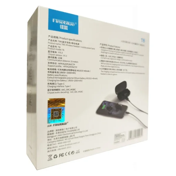 Fineblue T8 TWS Kulak İçi Bluetooth Kulaklık - Görsel 6