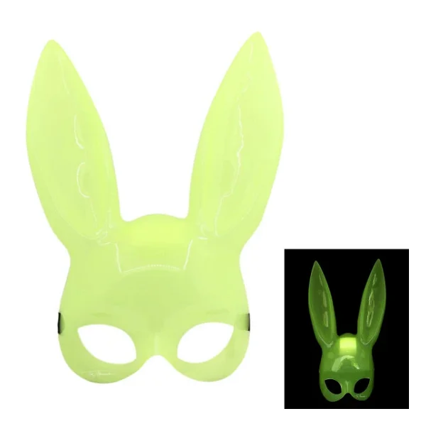 Karanlıkta Yanan Glow Floresan Tavşan Maskesi 32x22 cm - Görsel 3