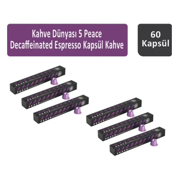 Kahve Dunyasi 5 Peace Decaffeinated Espresso Kapsul Kahve 60 Kapsul - Görsel 2