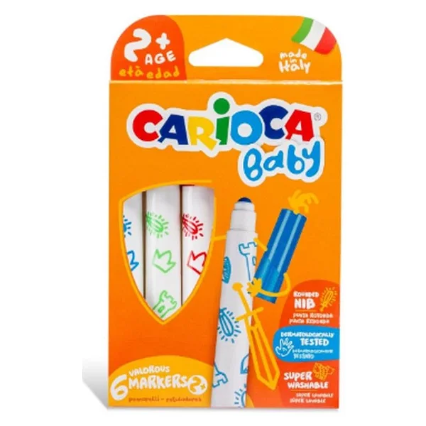 Carioca Baby Süper Yıkanabilir 6'lı Jumbo Keçeli Kalem Seti - Görsel 4