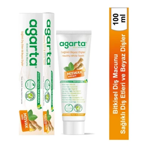 Agarta Doğal Misvak Özlü Florürsüz Diş Macunu 100 ml 4 Adet - Görsel 8