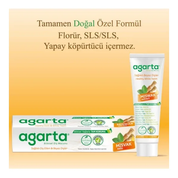 Agarta Doğal Misvak Özlü Florürsüz Diş Macunu 100 ml 4 Adet - Görsel 9
