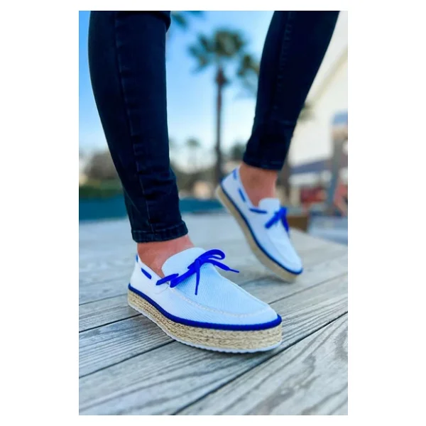 CH311 Espadril Erkek Ayakkabı BEYAZ / SAX MAVI - Görsel 3