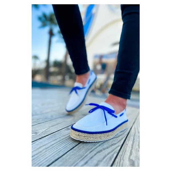 CH311 Espadril Erkek Ayakkabı BEYAZ / SAX MAVI - Görsel 5