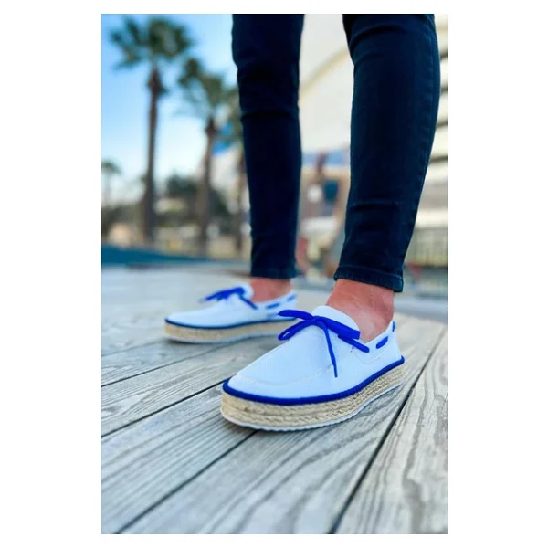 CH311 Espadril Erkek Ayakkabı BEYAZ / SAX MAVI - Görsel 4
