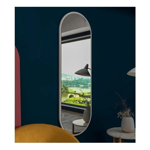 DekorLife Beyaz Oval Dekoratif Boy Aynası 150 X 50 Cm - Görsel 2