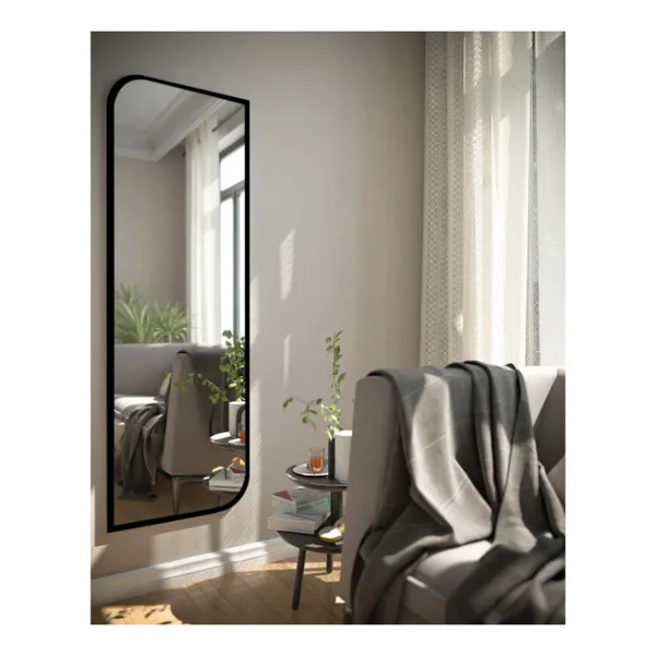 nysamo Siyah Çapraz Oval Dekoratif Boy Duvar Aynası 40x120 Cm - Görsel 2