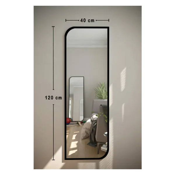 nysamo Siyah Çapraz Oval Dekoratif Boy Duvar Aynası 40x120 Cm - Görsel 4