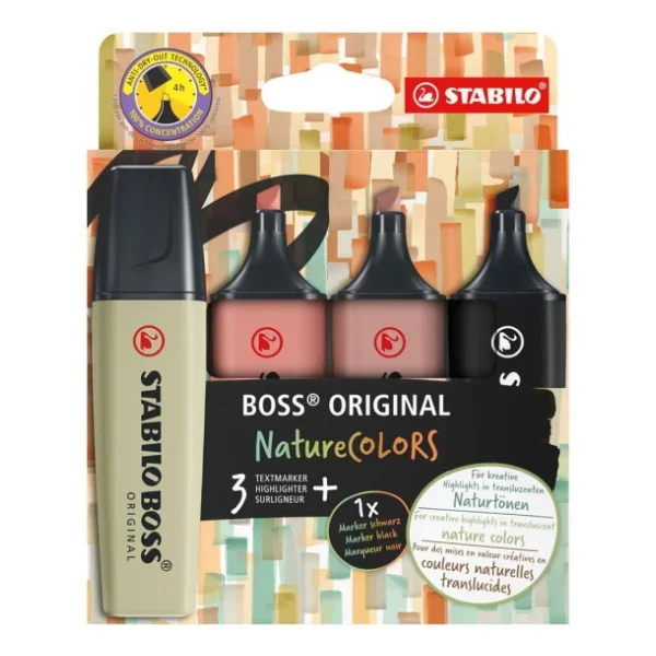 Stabilo Boss Nature Colors 51001581 4'lü Fosforlu Kalem Seti - Görsel 5