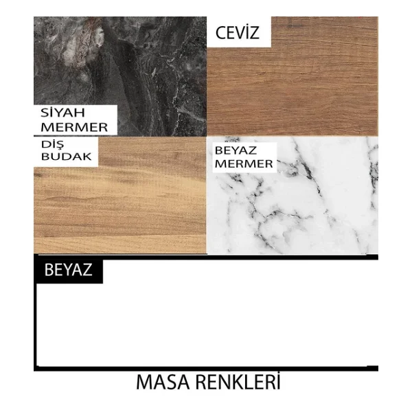 Sweet Home Masa Sandalye Sabit 70x120 Masa Beyaz 4 Adet Çapraz Sandalyetakım - Görsel 3