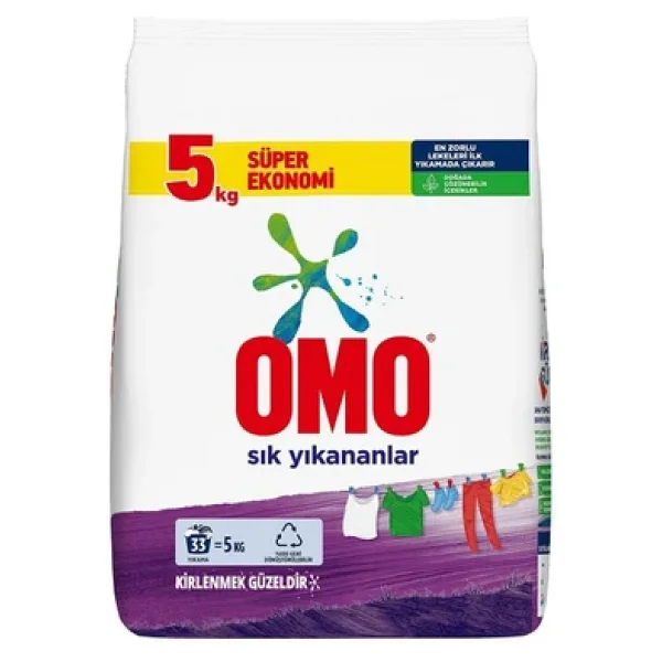 Omo Sık Yıkananlar Beyazlar ve Renkliler için 5 kg Toz Deterjan - Görsel 6
