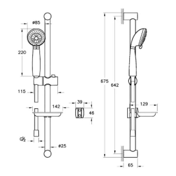 Artema A45695 Compact 3F Sürgülü El Duşu Takımı - Görsel 2