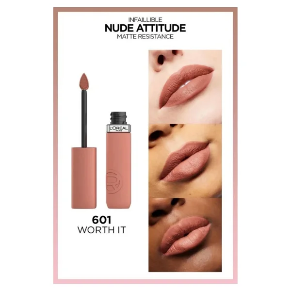 L'Oreal Paris Infaillible Matte Resistance 601 Worth It Likit Ruj - Görsel 6