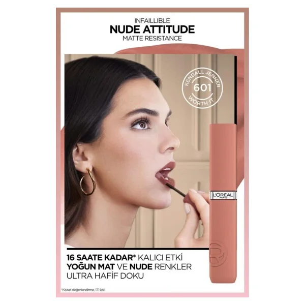 L'Oreal Paris Infaillible Matte Resistance 601 Worth It Likit Ruj - Görsel 7