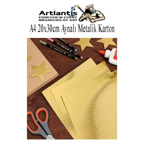 Metalik Aynalı Fon Kartonu 10 Renk 35X50 Cm 1 Paket Okul Sınıf Dekoratif Pırıltılı Folyo Kağıt - Görsel 4