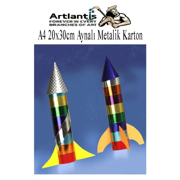 Metalik Aynalı Fon Kartonu 10 Renk 35X50 Cm 1 Paket Okul Sınıf Dekoratif Pırıltılı Folyo Kağıt - Görsel 5