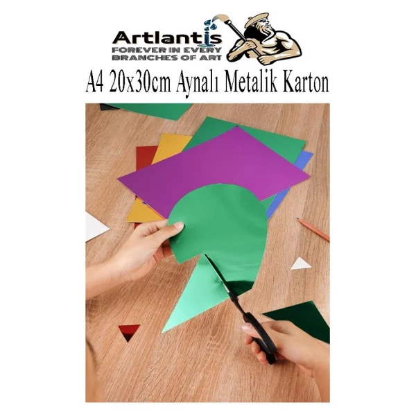 Metalik Aynalı Fon Kartonu 10 Renk 35X50 Cm 1 Paket Okul Sınıf Dekoratif Pırıltılı Folyo Kağıt - Görsel 6