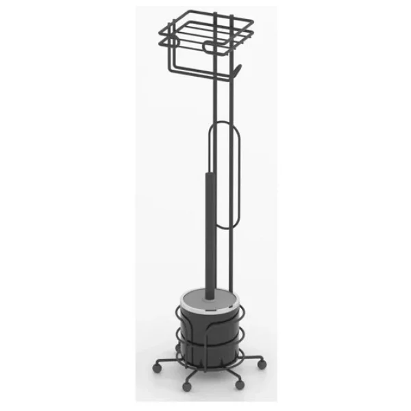 Tekno Tel Mg-096 Ayakli Yedekli Wc Kagitlik + Klozet Fircalik Siyah - Görsel 6