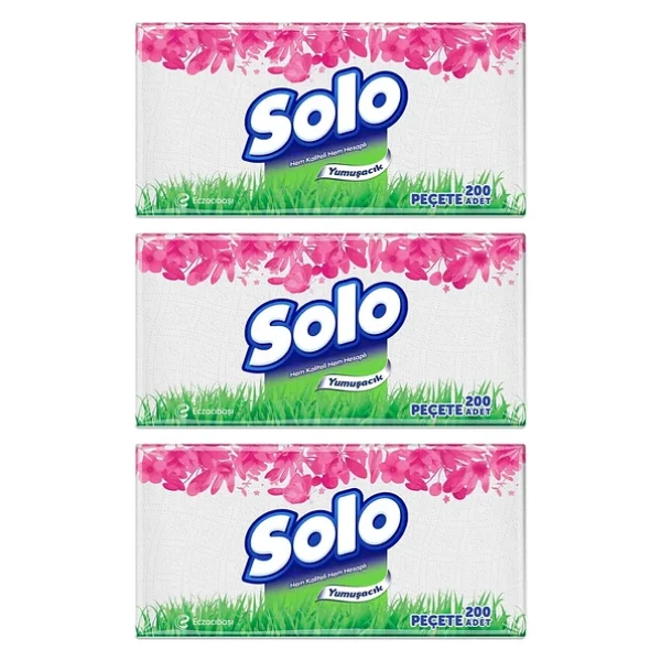 Solo 200'lü 3 Adet Kağıt Peçete - Görsel 2
