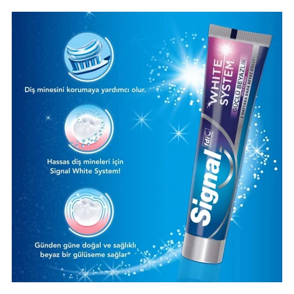 Signal White System Güçlü Beyazlık 75 ml Florürlü Diş Macunu - Görsel 9