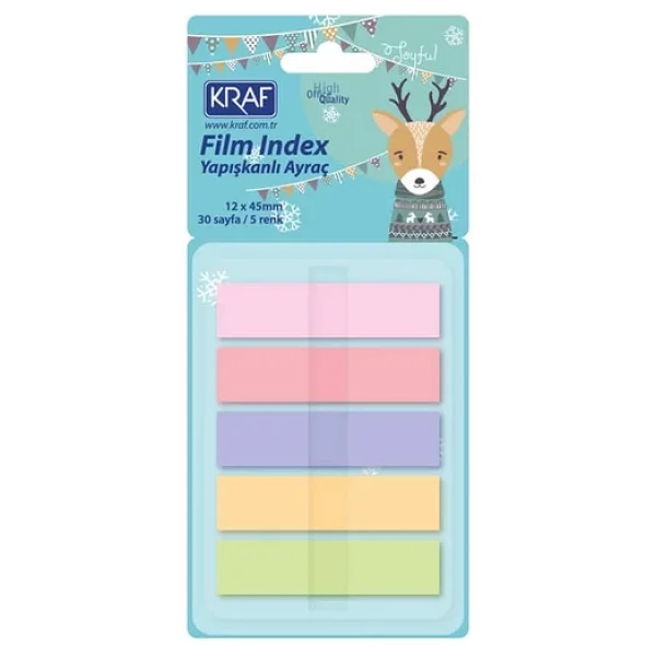 Kraf Index Film (Pp) Pop-Up 5 Renk X 30 Yp 12X45 Mm Pastel Renkler 51248-2 - Görsel 3