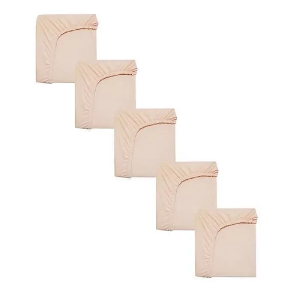 5 Adet 40 x 80 + 10 cm Anne Yanı Lastikli Penye Kumaş Bebek Çarşafı - Görsel 10