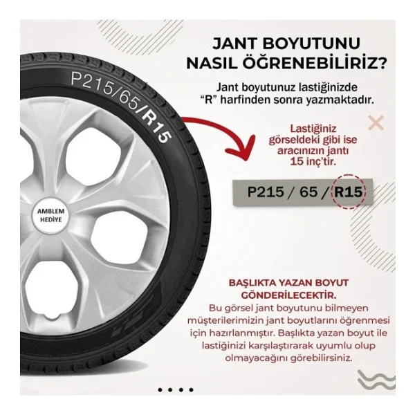 Toyota Uyumlu 15 Inc Jant Kapagı Kırılmaz 5310Toyota - Görsel 3