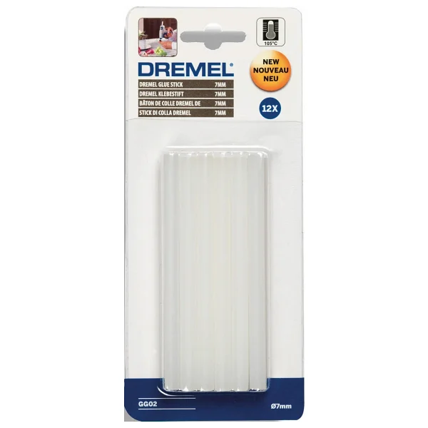 Dremel GG02 Çok Amaçlı Düşük Sıcaklık (105°-140°C) Tutkal Çubukları, 7 mm, 12'li - Görsel 2