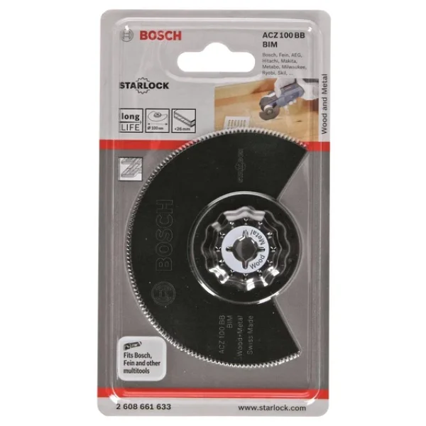 Bosch - Starlock - ACZ 100 BB - BIM Ahşap ve Metal İçin Segman Testere Bıçağı, Bombeli 1'li 2608661633 - Görsel 6