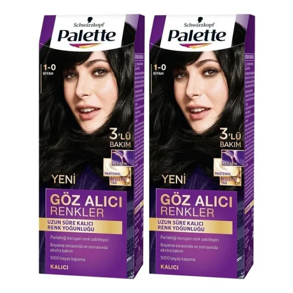 Palette Göz Alıcı Renkler 1.0 Siyah 2 Adet Saç Boyası - Görsel 2