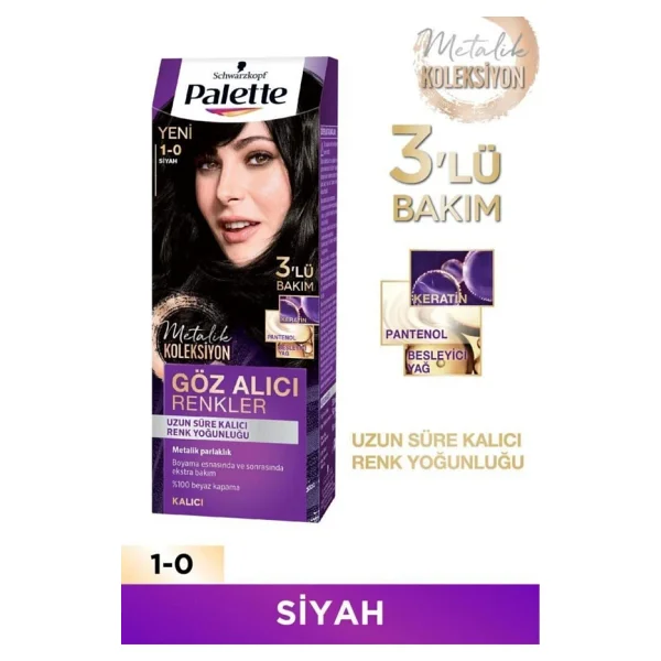 Palette Göz Alıcı Renkler 1.0 Siyah 2 Adet Saç Boyası - Görsel 3