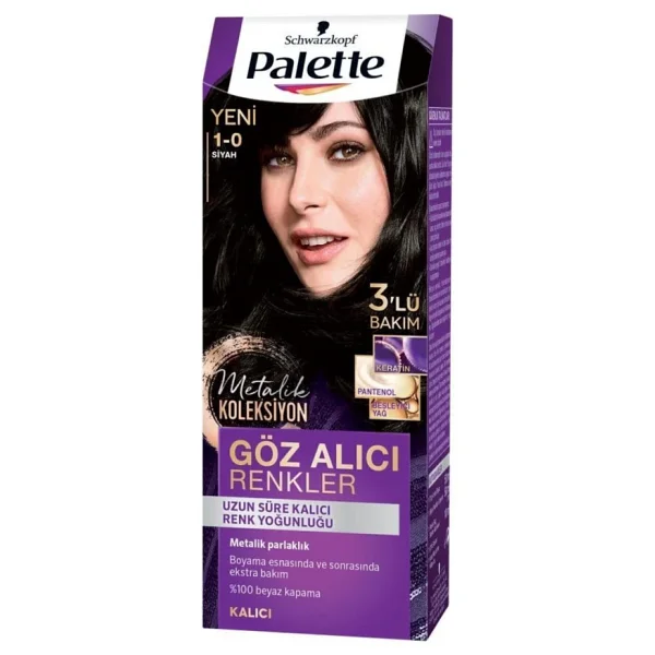 Palette Göz Alıcı Renkler 1.0 Siyah 2 Adet Saç Boyası - Görsel 4