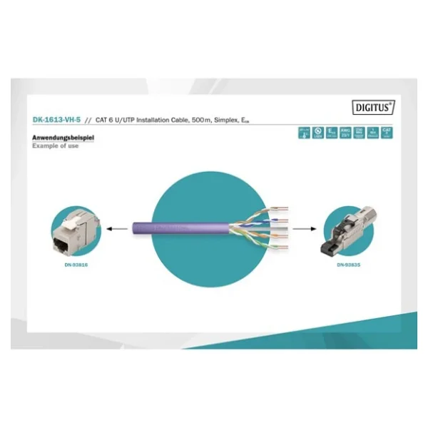 Digitus DK-1613-VH-5 U-UTP 500 m CAT6 Network Kablosu - Görsel 5