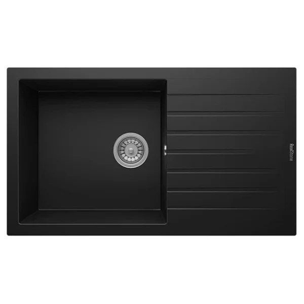 RealStone P014 Loadikya 86 XL Siyah Tezgah Üstü Eviye - Görsel 2