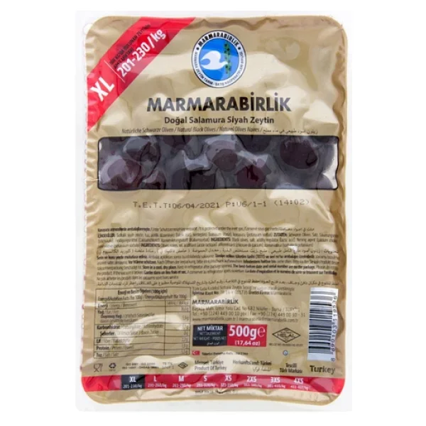 Marmarabirlik Mega 500 gr XL (201-230) Siyah Zeytin - Görsel 2